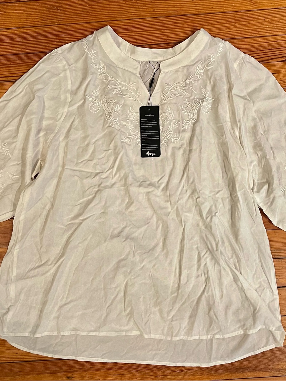 NWT Grosy Women’s Short Sleeve White Dress Shirt Size XL